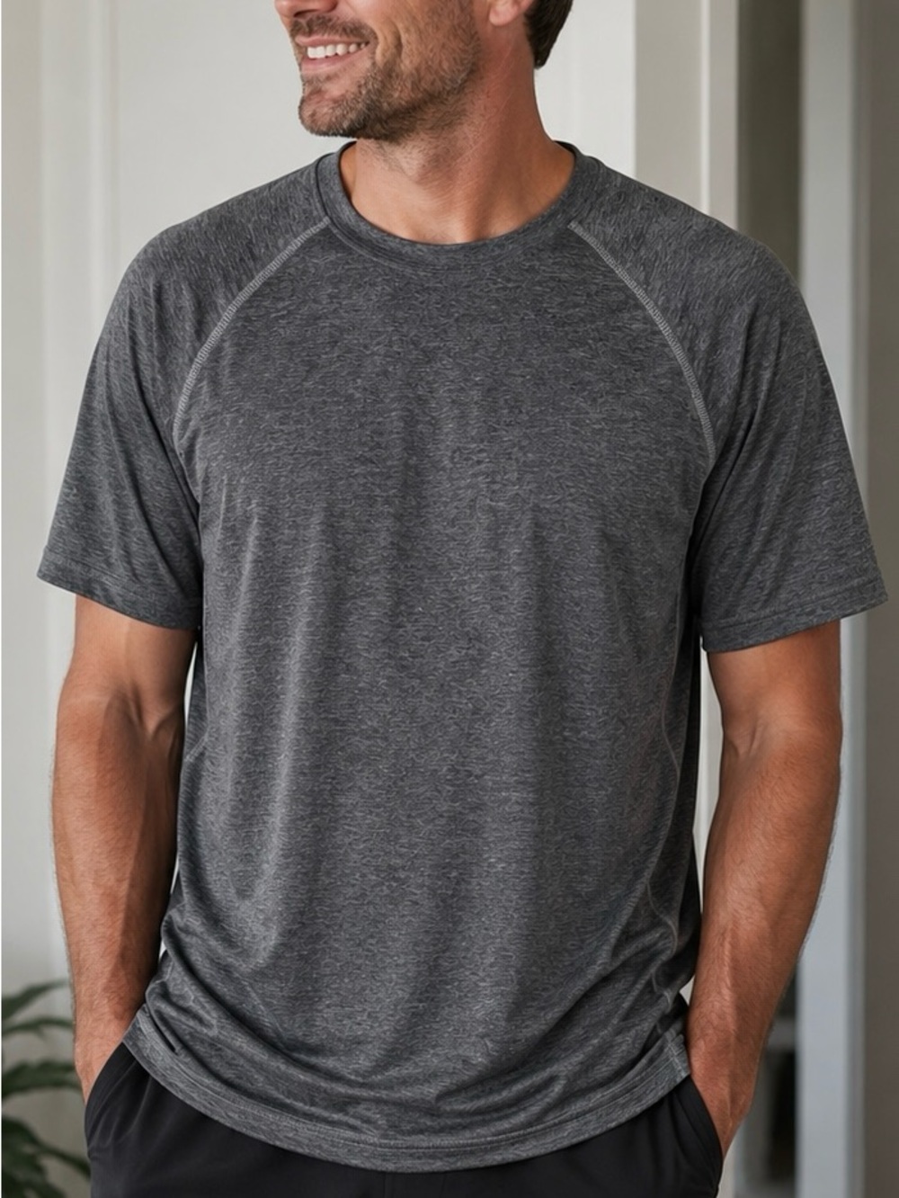 BCG Men’s Gray Short Sleeve Performance Athletic Shirt NWT Size Large